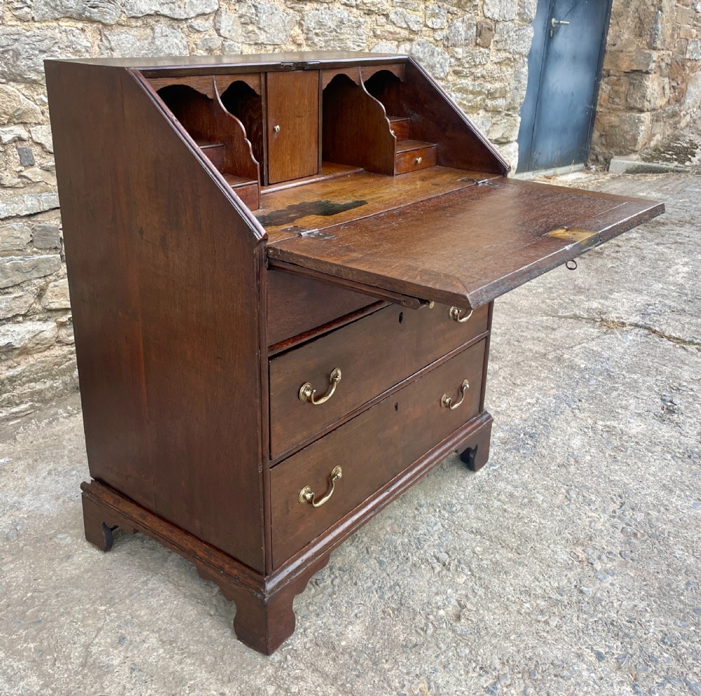 Small Georgian Oak Bureau View VII
