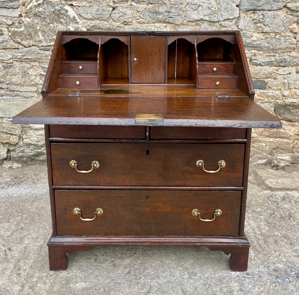 Small Georgian Oak Bureau View VIII