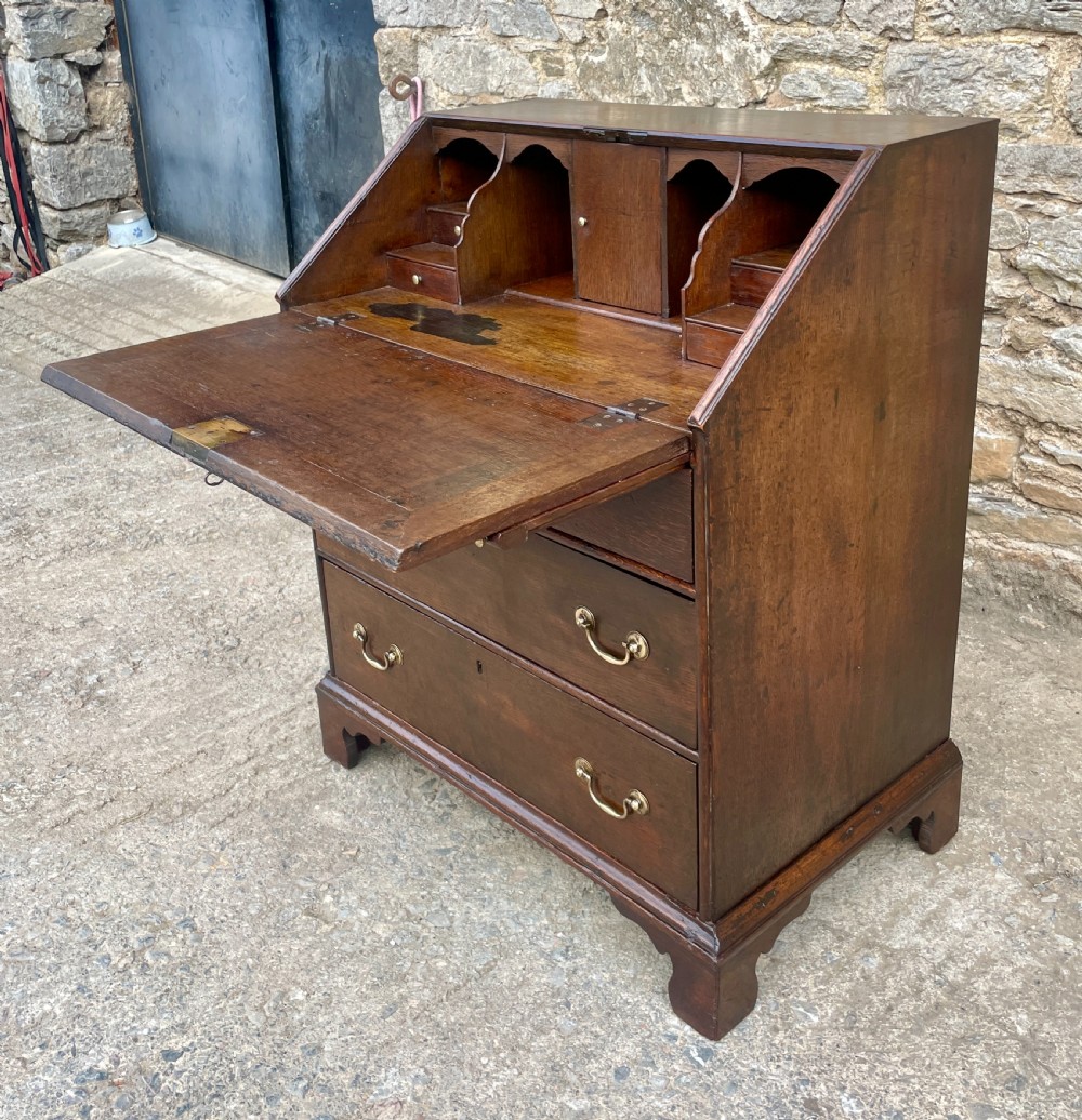 Small Georgian Oak Bureau View IX