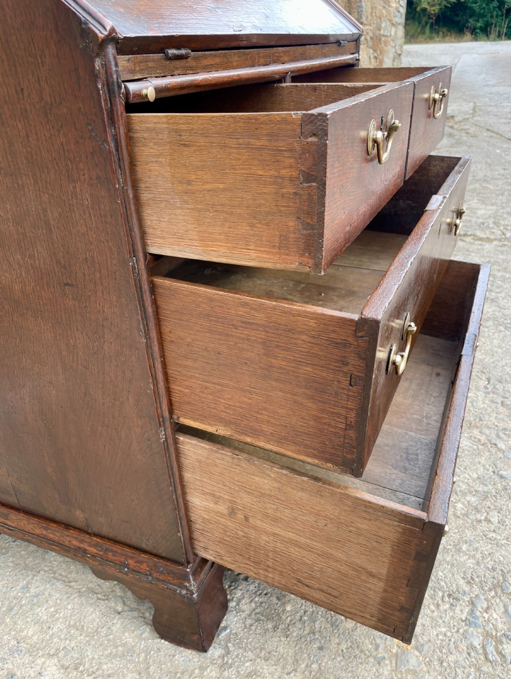 Small Georgian Oak Bureau View XV