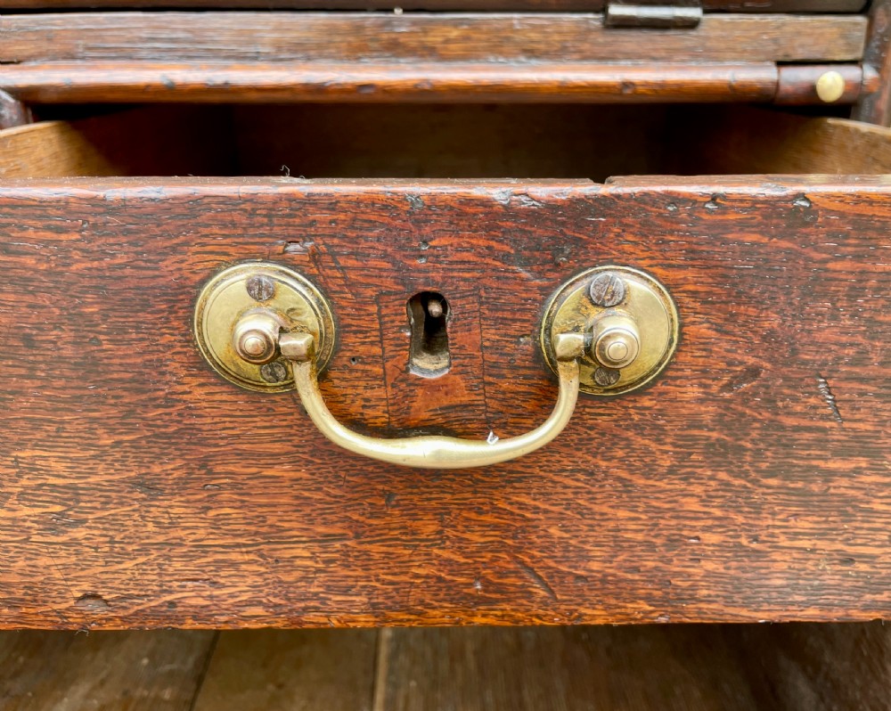 Small Georgian Oak Bureau View XVI