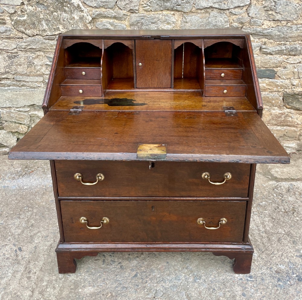 Small Georgian Oak Bureau View XVII