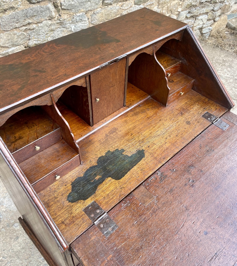 Small Georgian Oak Bureau View XVIII