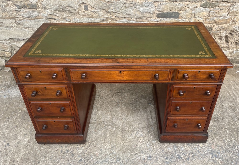 Victorian Mahogany Pedestal Desk View XV