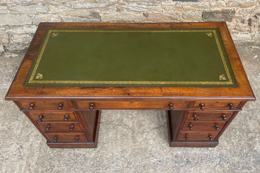 Victorian Mahogany Pedestal Desk View XVI