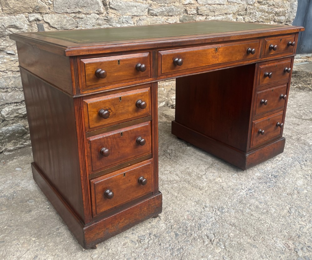 Victorian Mahogany Pedestal Desk View XVII
