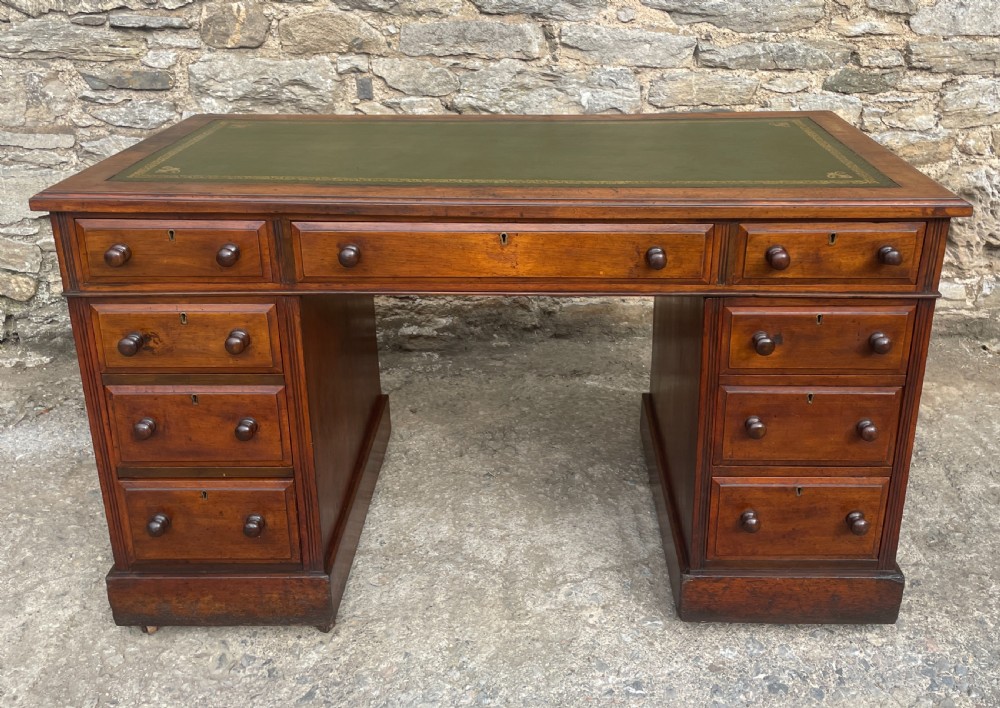 Victorian Mahogany Pedestal Desk View XX