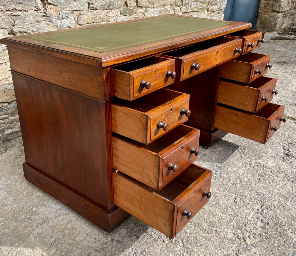 Victorian Mahogany Pedestal Desk View XXVII