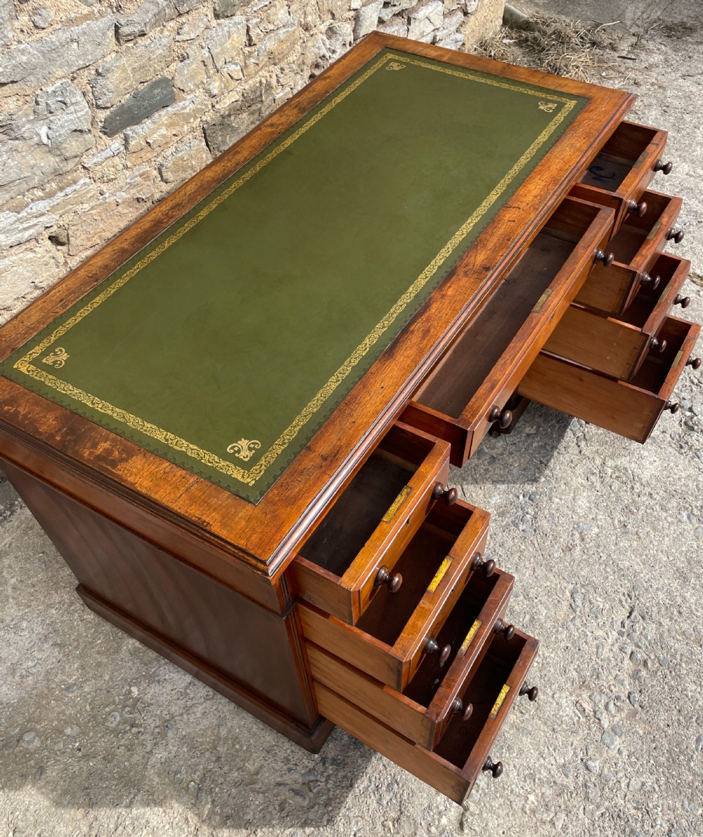 Victorian Mahogany Pedestal Desk View XXVIII