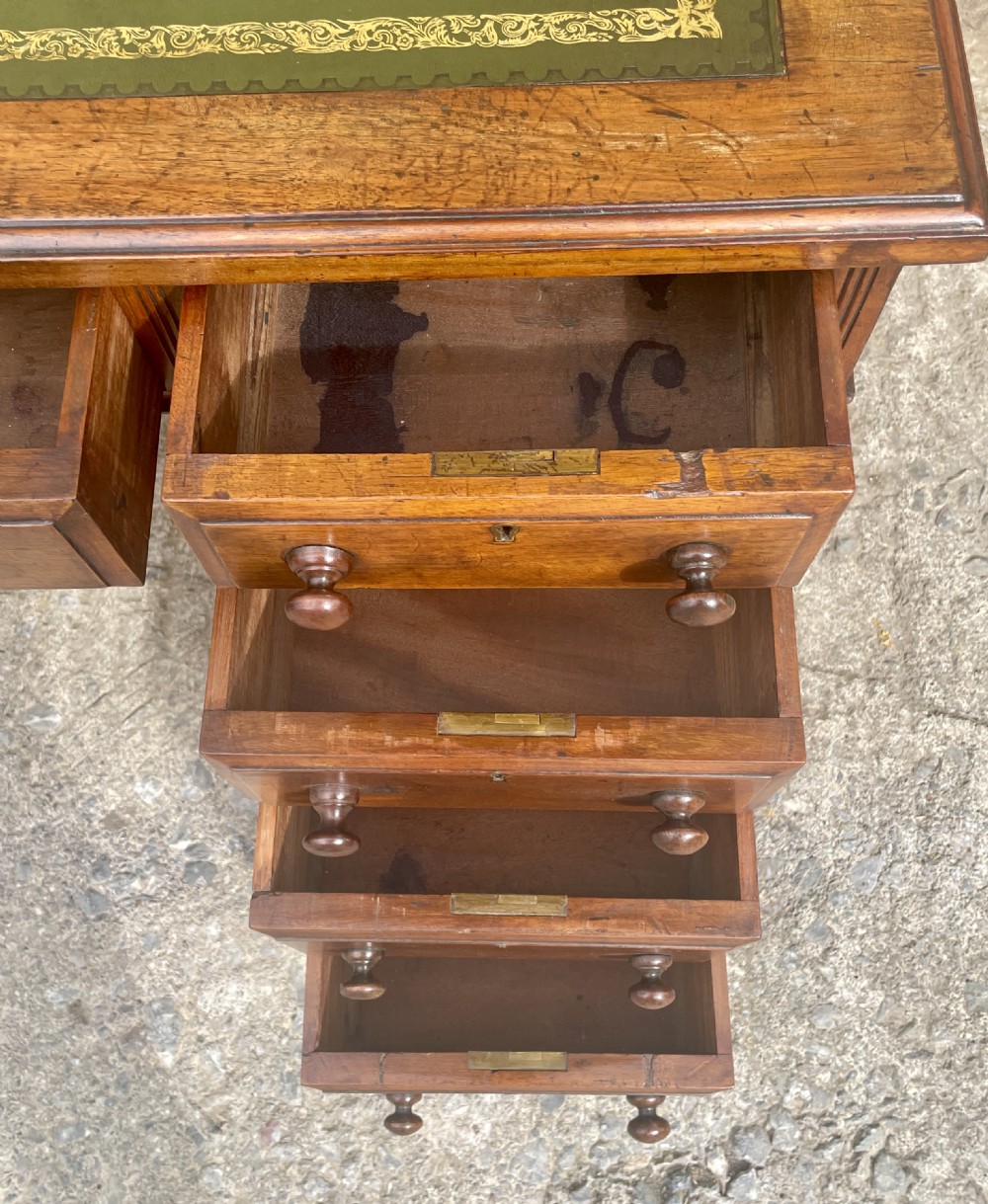 Victorian Mahogany Pedestal Desk View XXIX