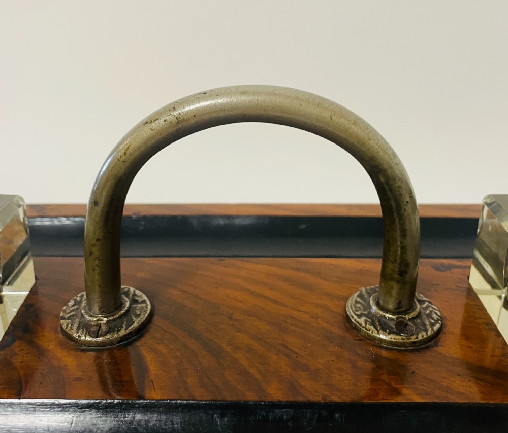 Antique Desk Stand with Two Inkwells View X
