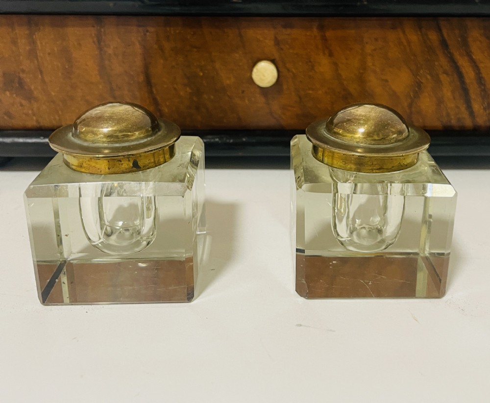 Antique Desk Stand with Two Inkwells View XIV