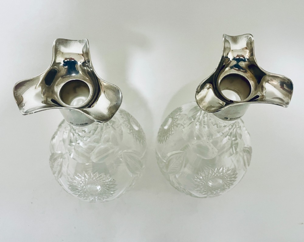 Pair of Silver Mounted Cut Glass Decanters View VII