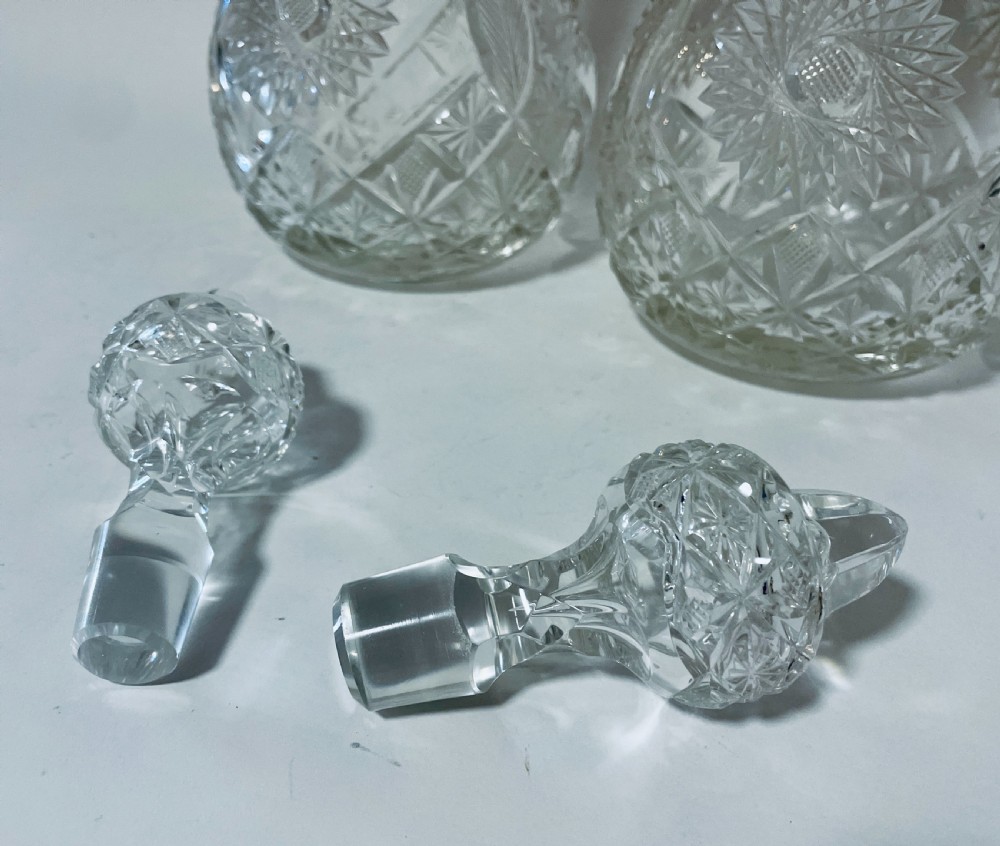 Pair of Silver Mounted Cut Glass Decanters View IX