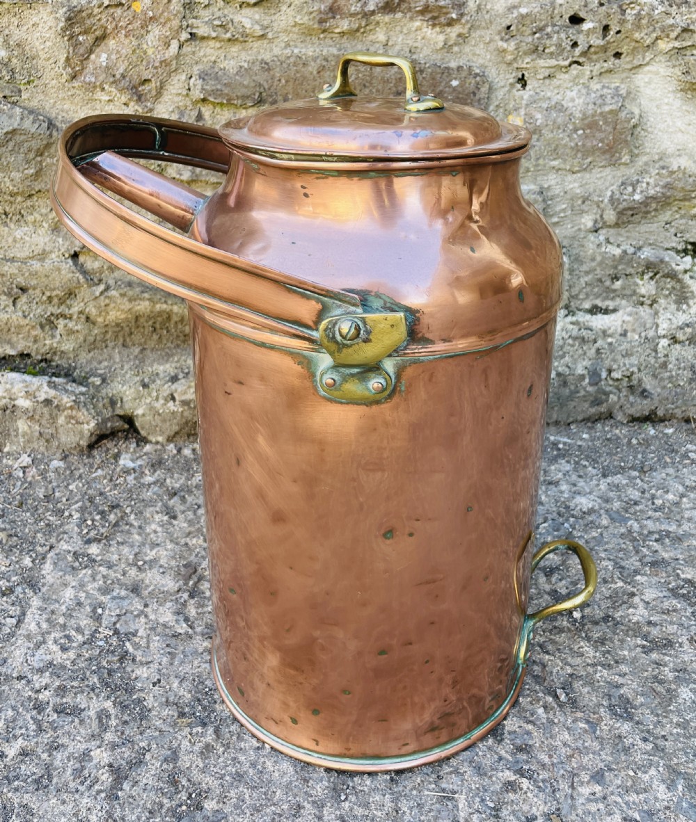 Antique Copper Milk Pail View X