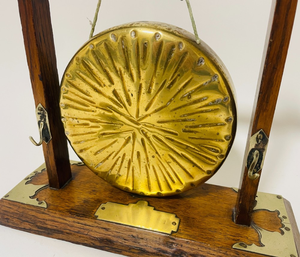 Antique Oak and Brass Dinner Gong View VII