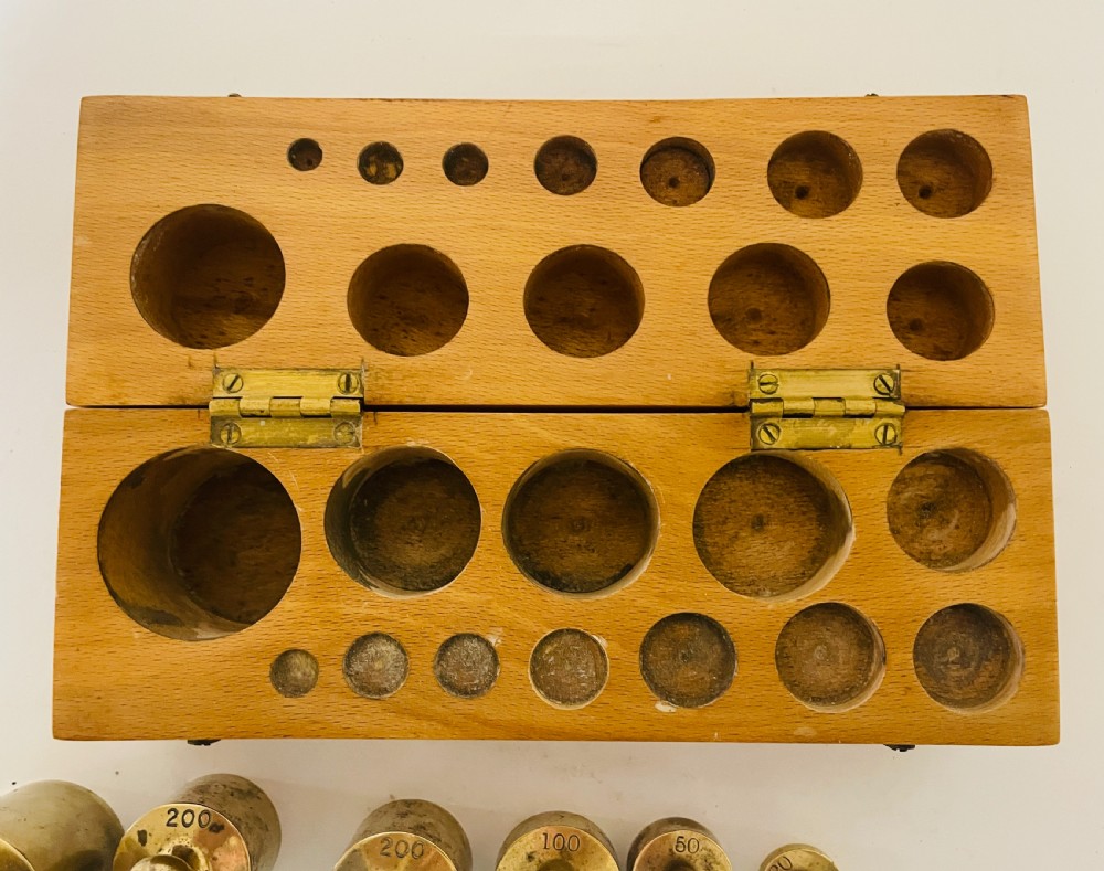Complete Set of Brass Weights View IV