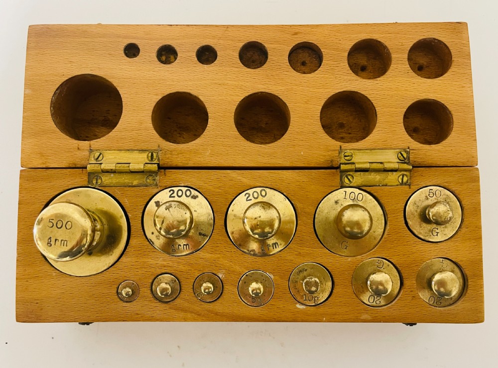 Complete Set of Brass Weights View VII