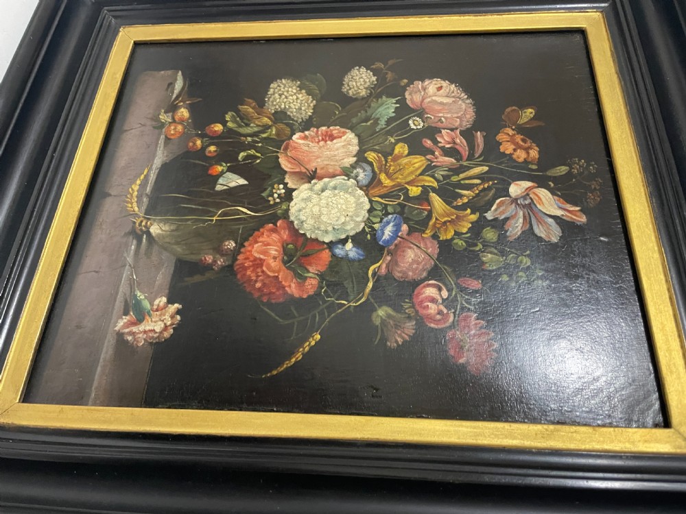 19th Century Flemish School Still Life Oil on Panel View III
