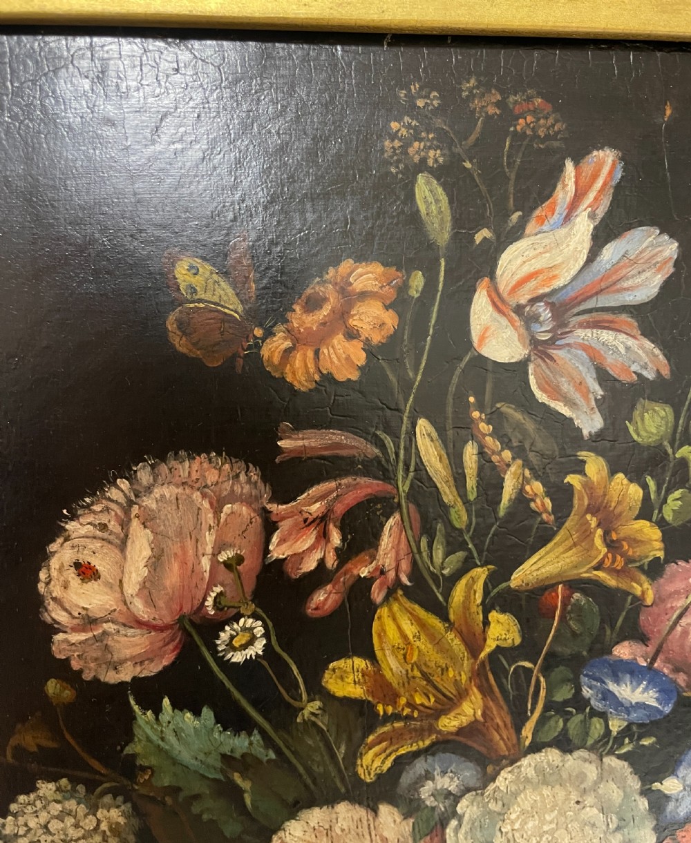 19th Century Flemish School Still Life Oil on Panel View VII