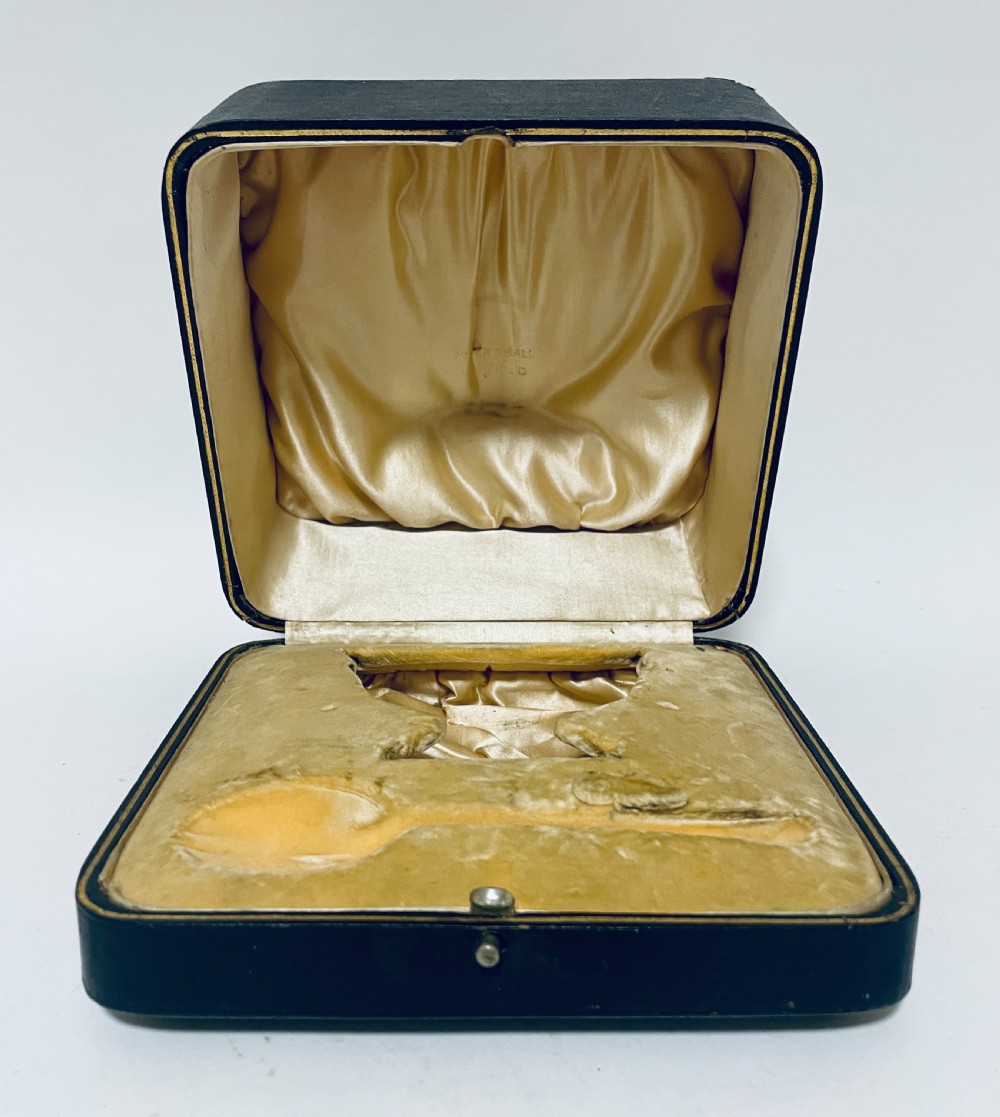 Antique Boxed Silver Christening Set View VI