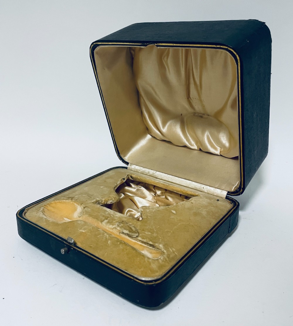 Antique Boxed Silver Christening Set View IX