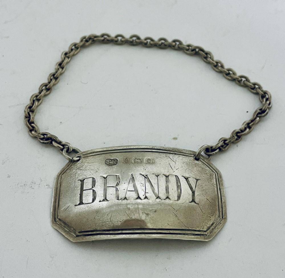 Antique Silver Brandy Label