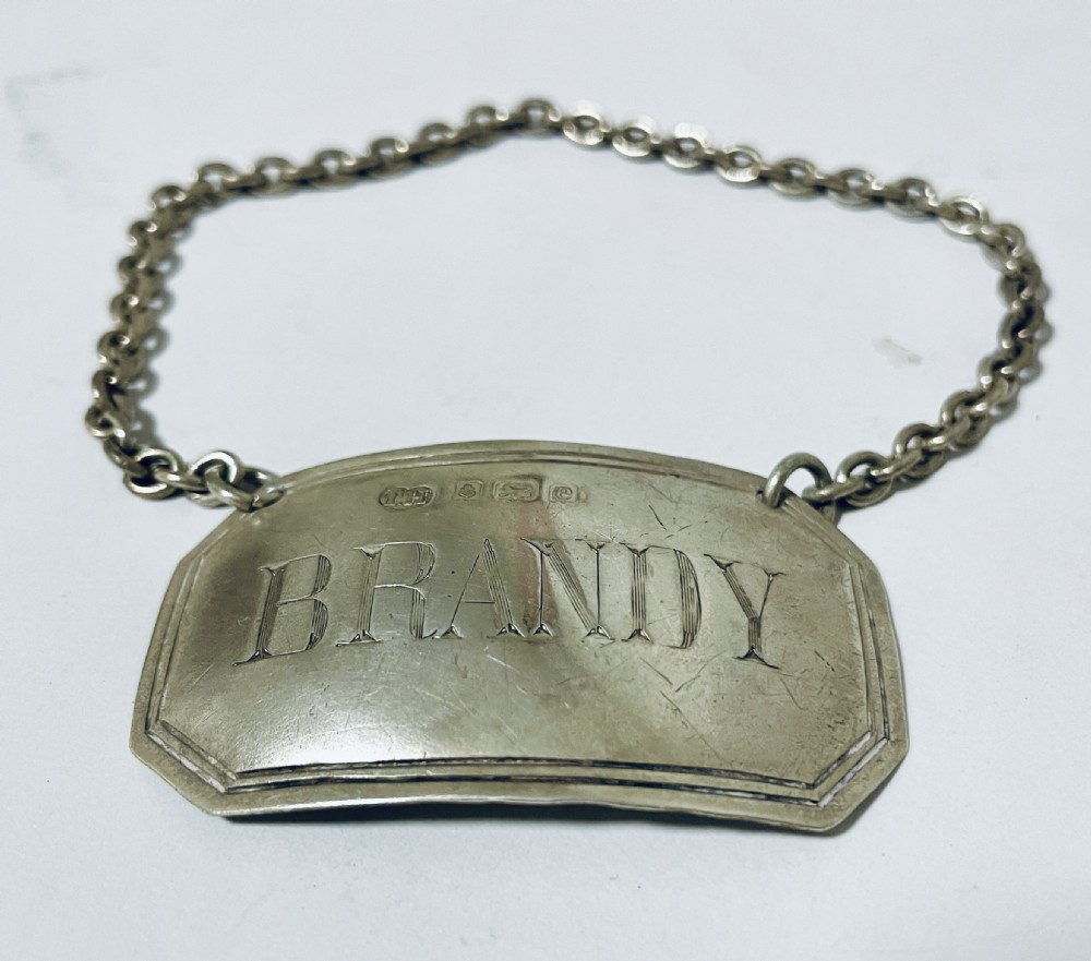 Antique Silver Brandy Label View V