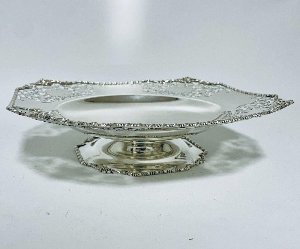 Large Antique Silver Pedestal Bowl View VI
