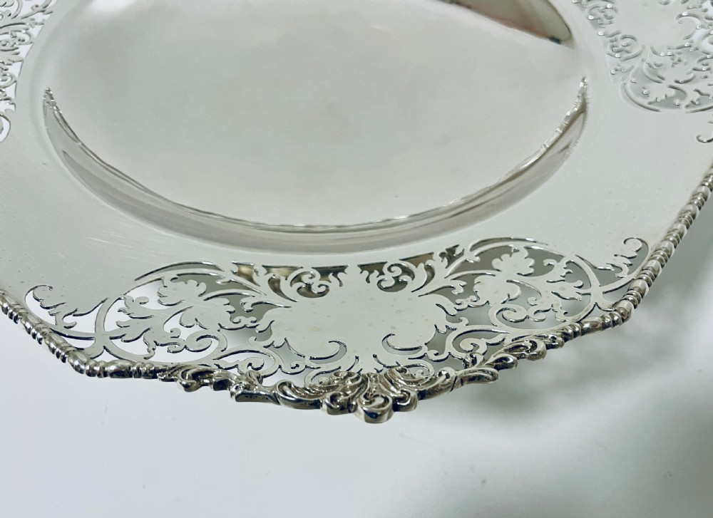 Large Antique Silver Pedestal Bowl View VIII