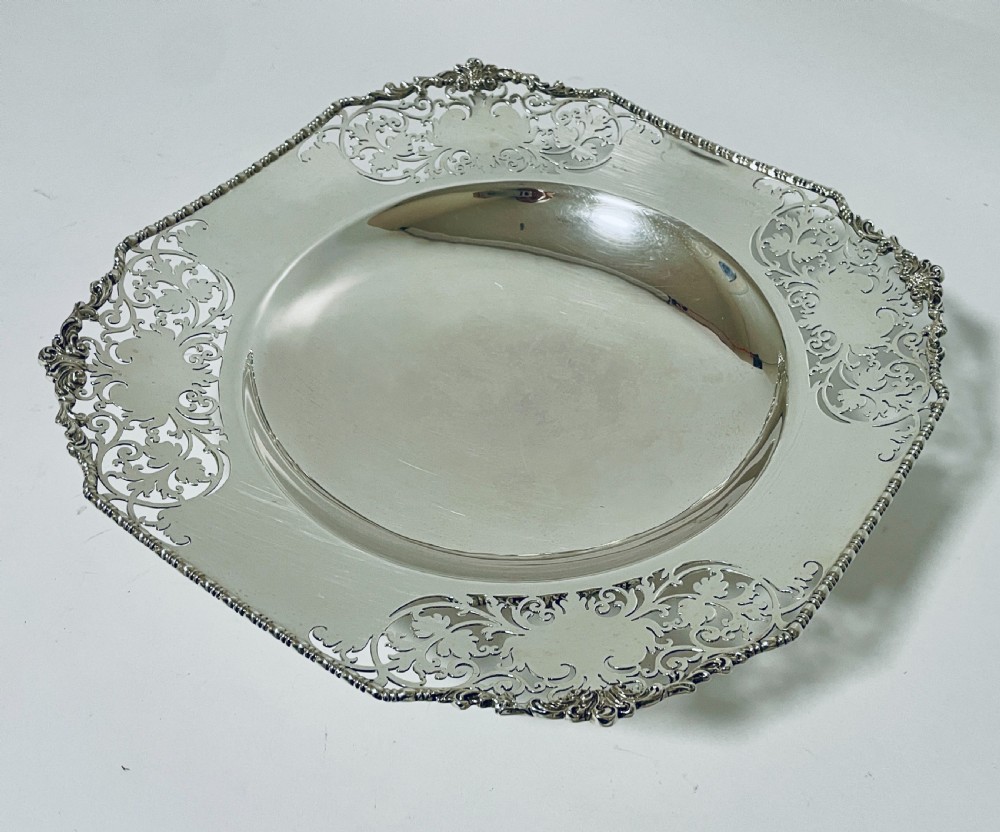 Large Antique Silver Pedestal Bowl View XIII