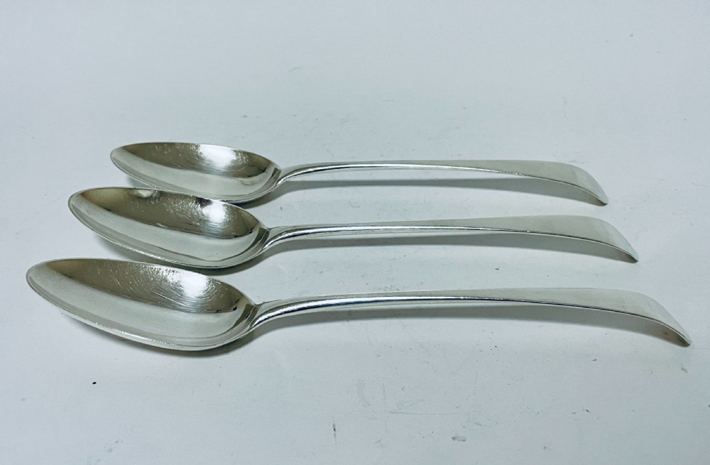 Set of 3 18th Century Silver Serving Spoons View II