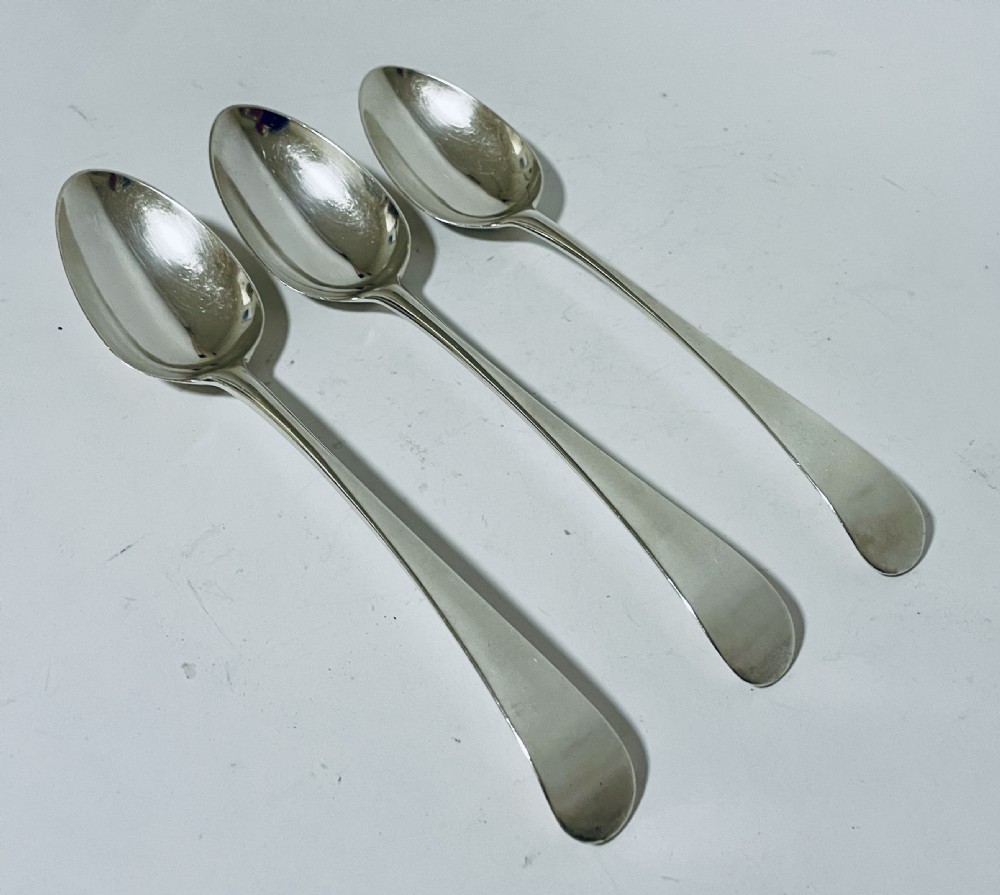 Set of 3 18th Century Silver Serving Spoons View III