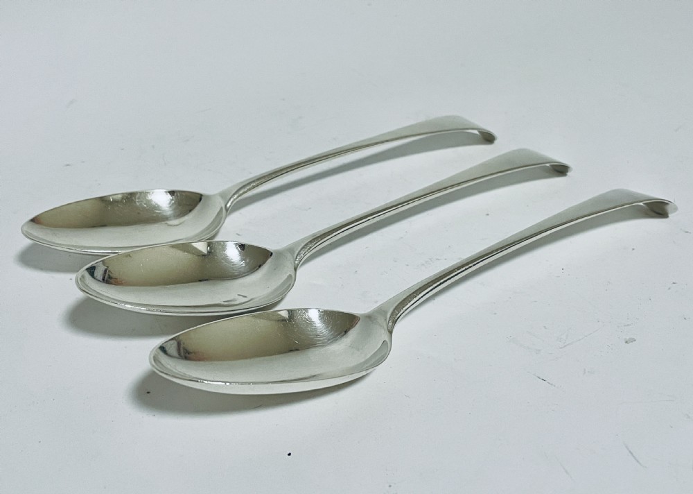 Set of 3 18th Century Silver Serving Spoons View IV