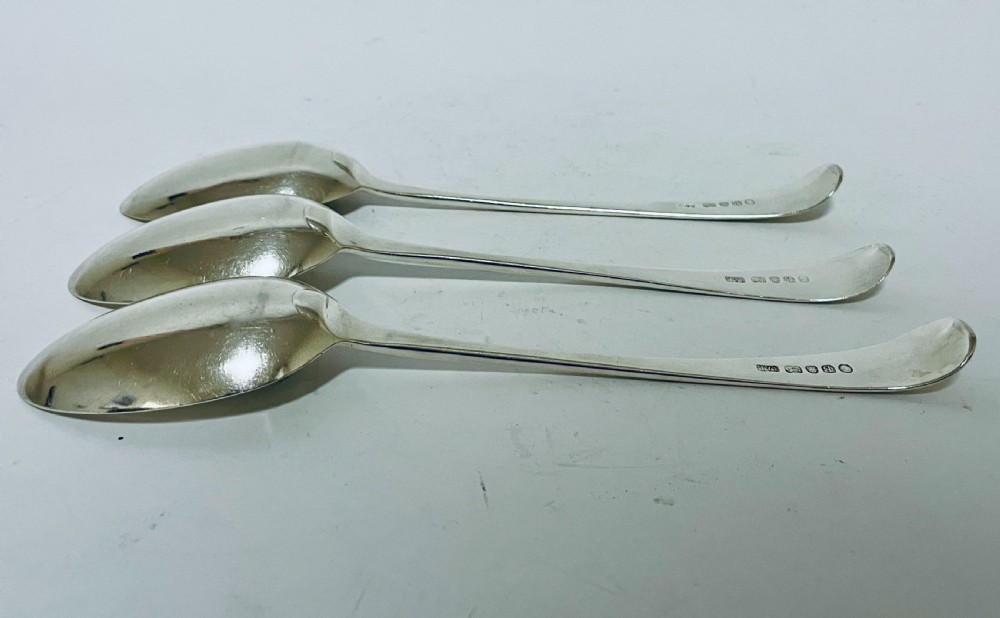Set of 3 18th Century Silver Serving Spoons View VIII