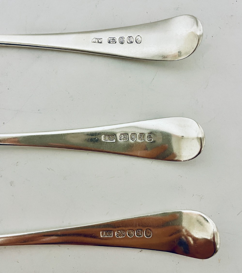 Set of 3 18th Century Silver Serving Spoons View IX