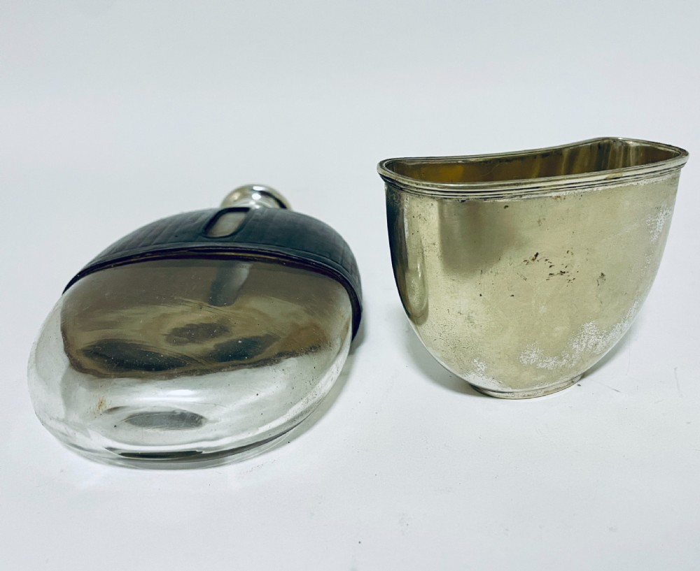 Antique Silver Topped Hip Flask View VII