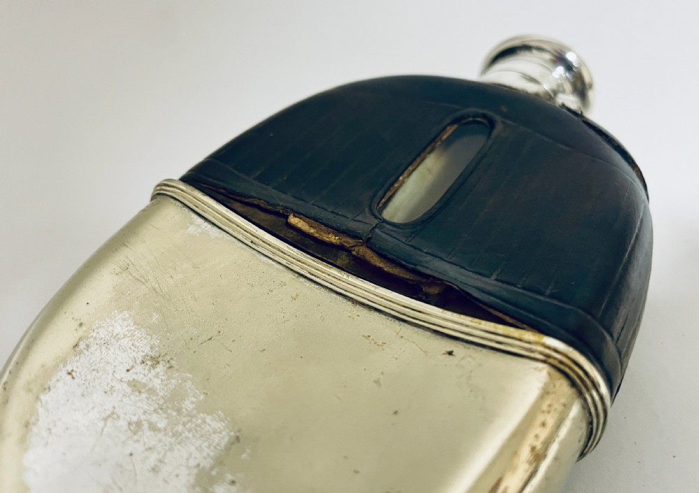 Antique Silver Topped Hip Flask View XII