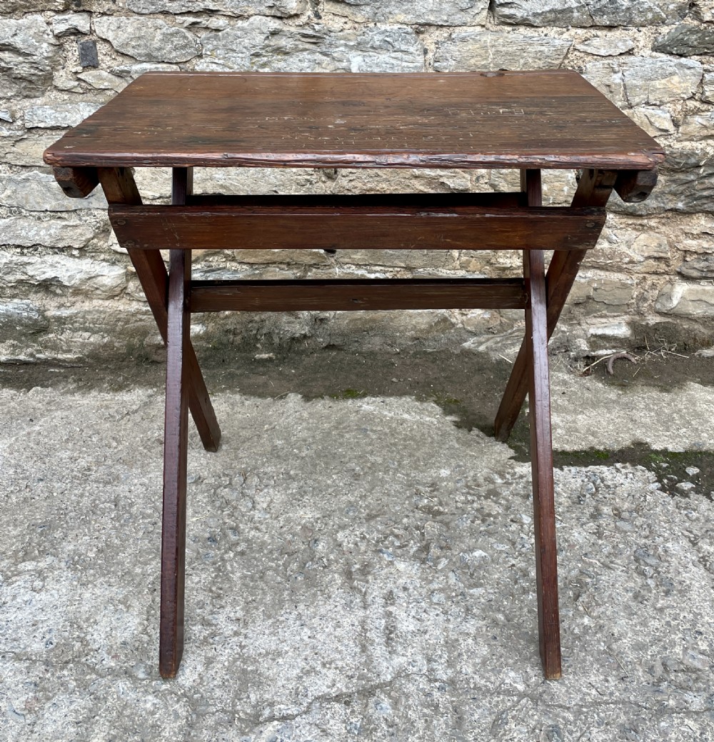 Antique Pine Folding School Desk View II