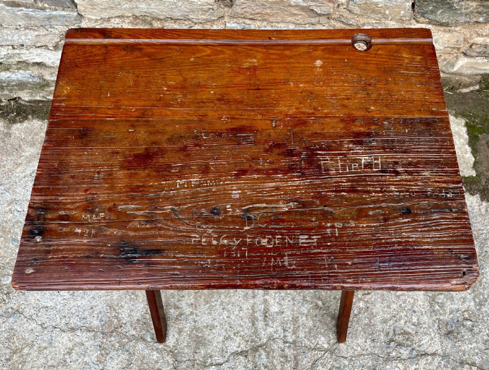 Antique Pine Folding School Desk View III
