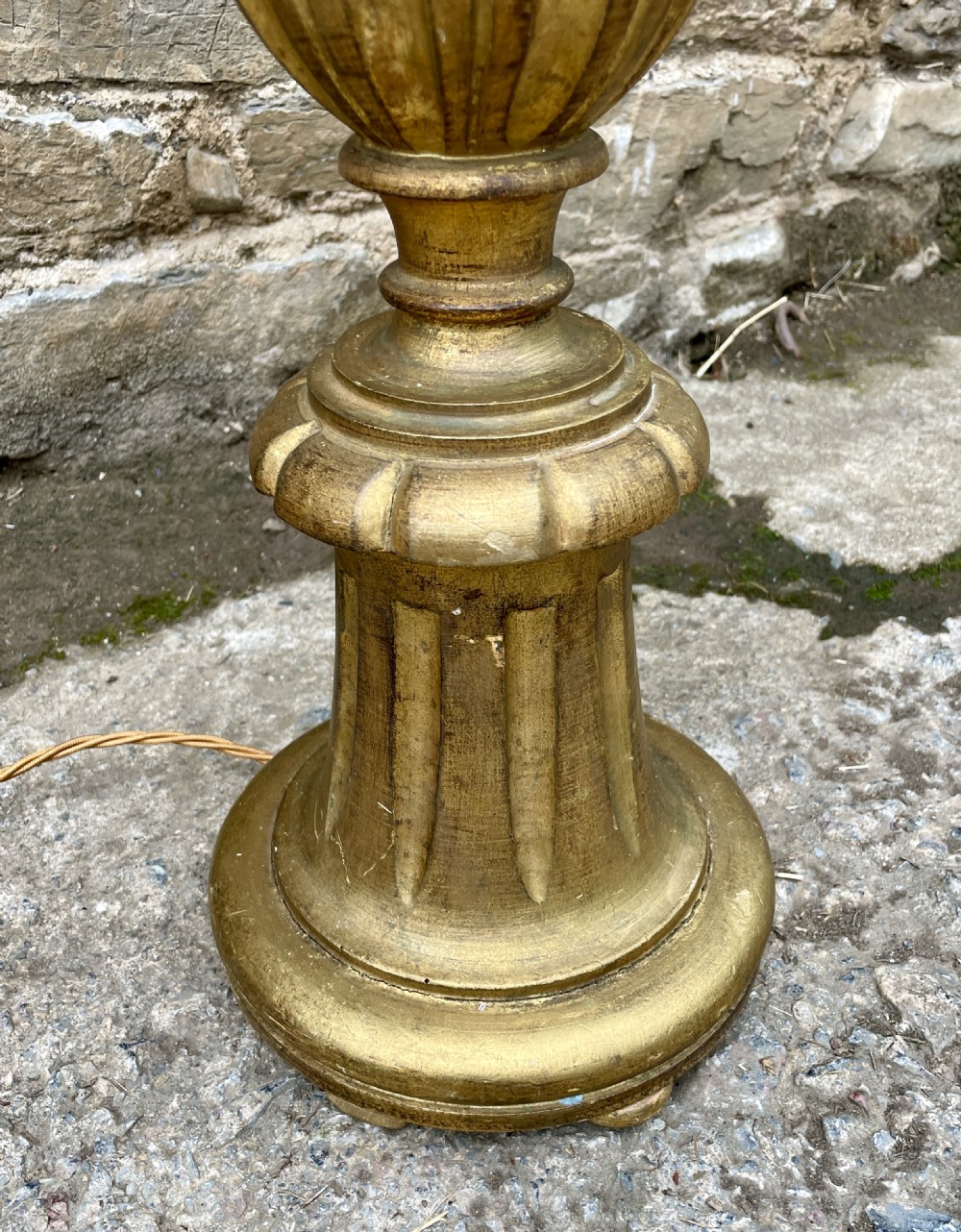Small Antique Gilt Floor Lamp View IV