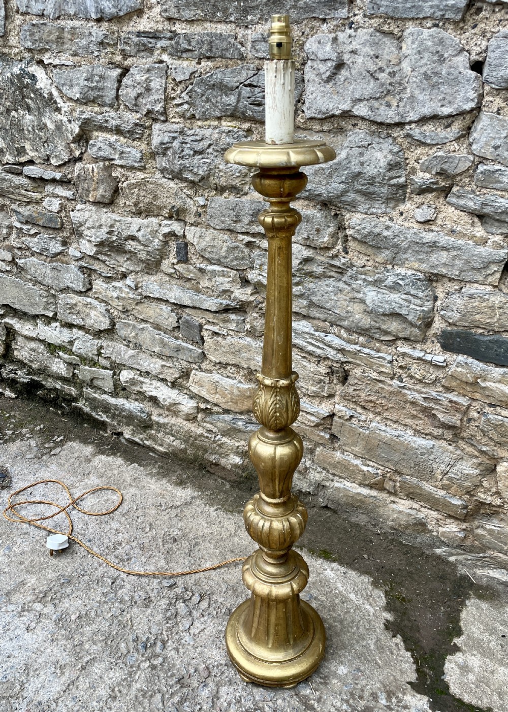 Small Antique Gilt Floor Lamp View VIII