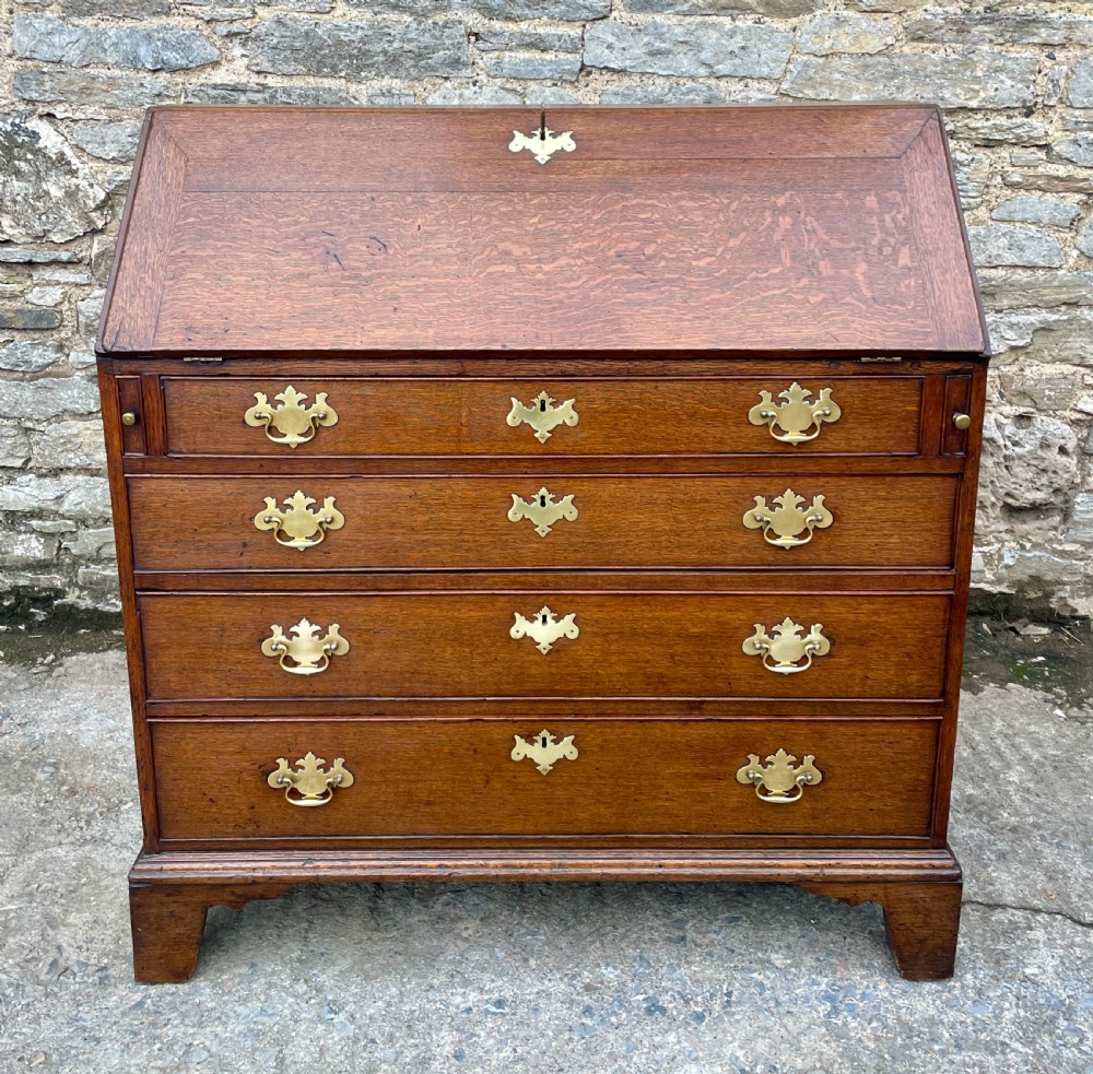 Large ?Georgian Oak Bureau with Secret Drawers