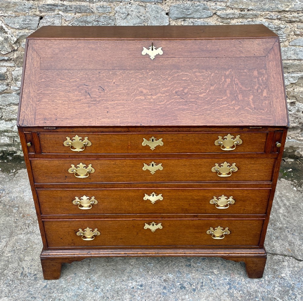 Large ?Georgian Oak Bureau with Secret Drawers View II