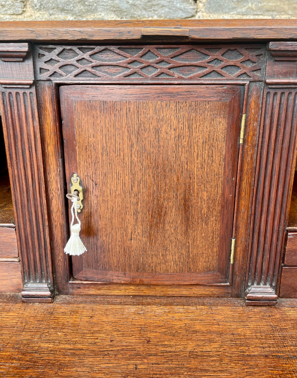 Large ?Georgian Oak Bureau with Secret Drawers View VII