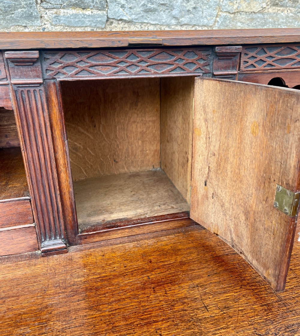 Large ?Georgian Oak Bureau with Secret Drawers View XI
