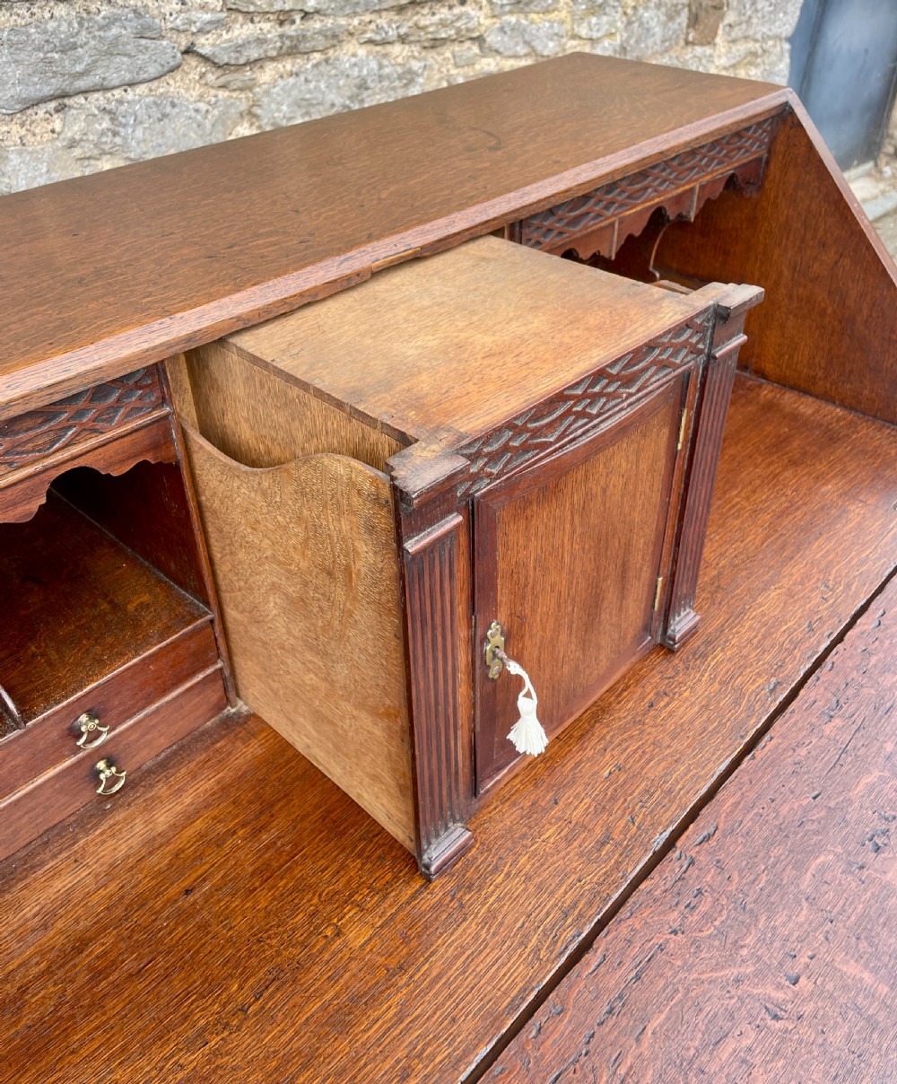 Large ?Georgian Oak Bureau with Secret Drawers View XII