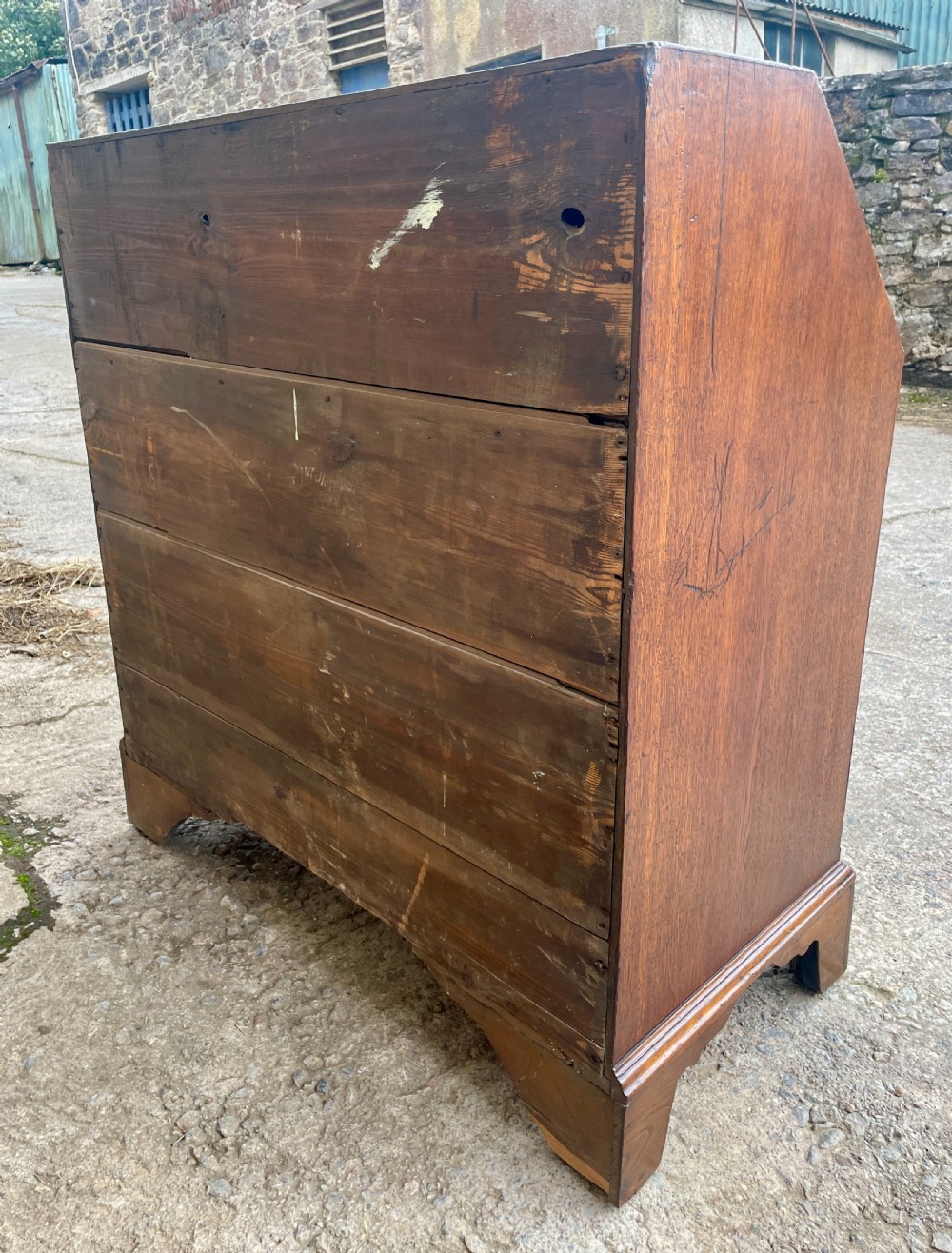 Large ?Georgian Oak Bureau with Secret Drawers View XIX