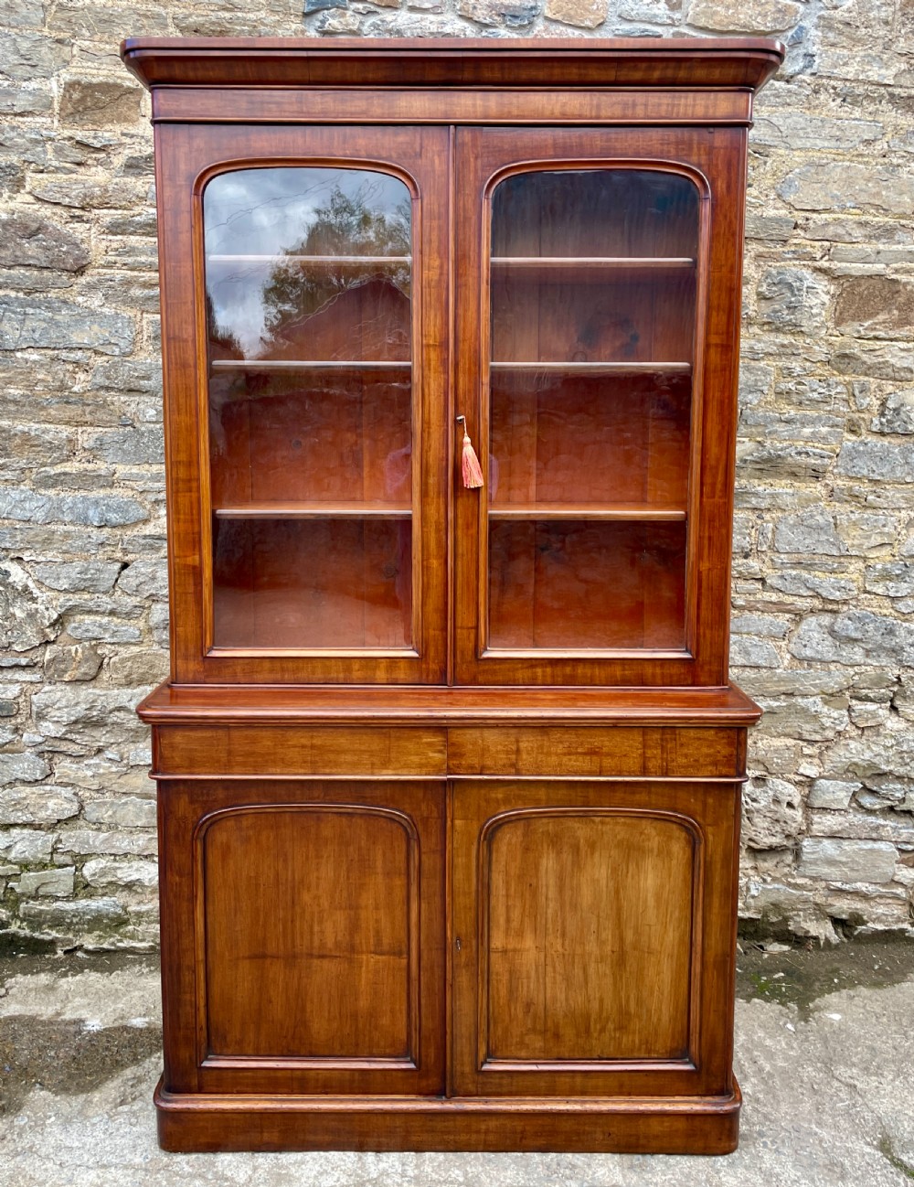 Victorian Mahogany Glazed Bookcase Cabinet