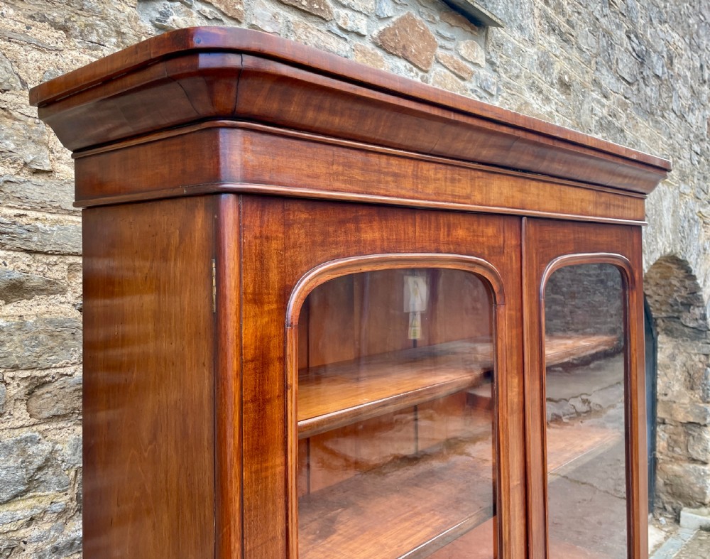 Victorian Mahogany Glazed Bookcase Cabinet View X